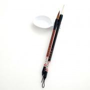 齐心 MB1008 学生毛笔套装1金品兼毫(大)1金品狼毫(中)+1碟+2布